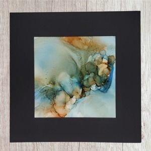 Original Alcohol Ink on Grafix & Matted in Black